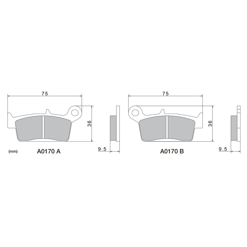 Piduriklotsid NISSIN poolmetallist segu 75x36x9,5 mm 2 tk