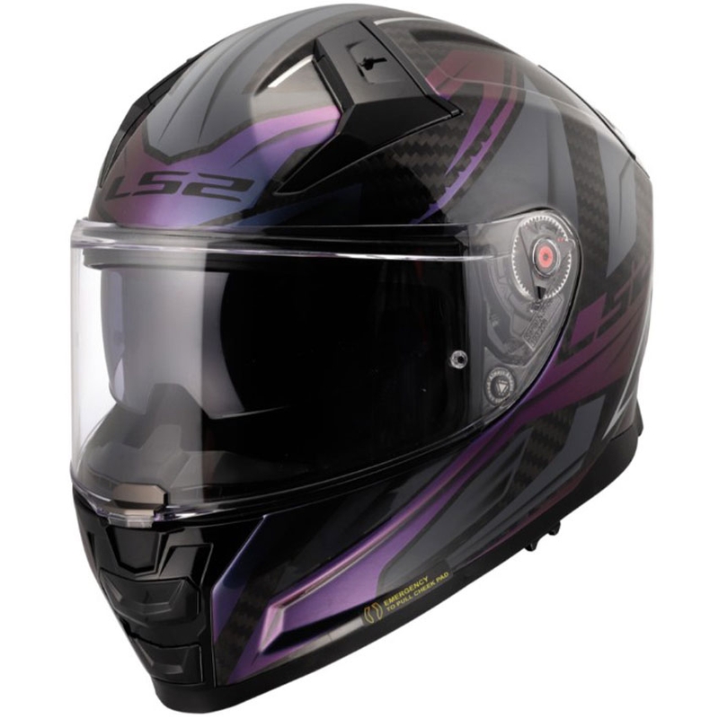 Täismaskiiver mootorrattale LS2 FF811 Vector II C Savage Chameleon must-lilla