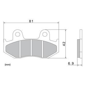 Piduriklotsid NISSIN poolmetallist segu 81x42x6,9 mm 2 tk
