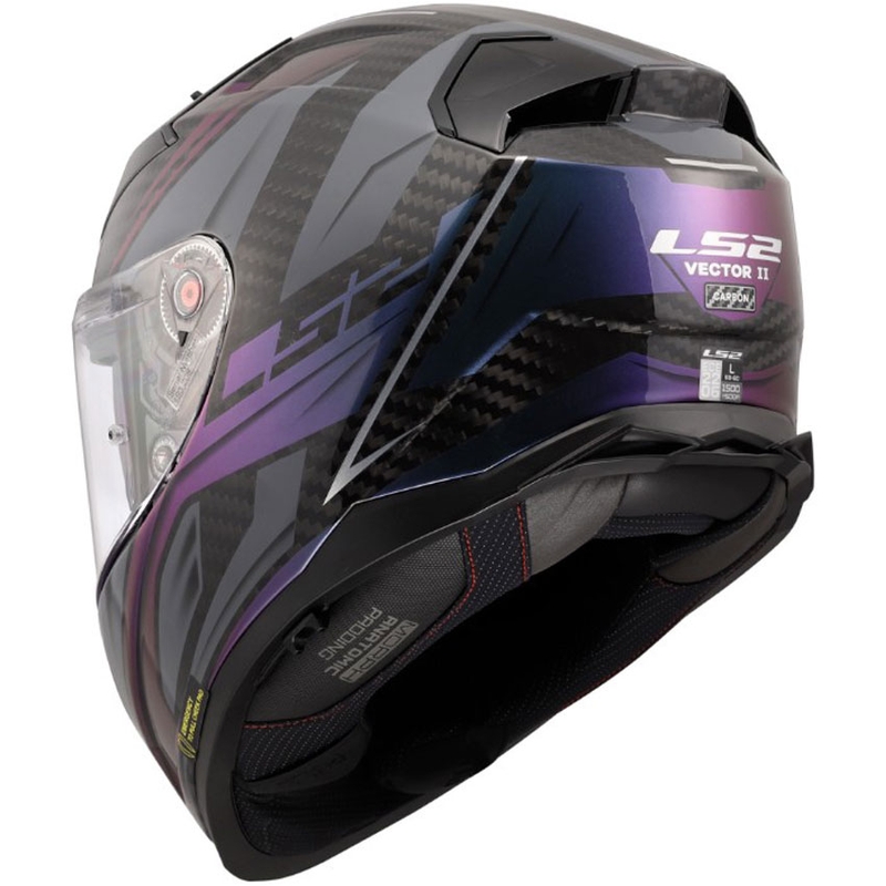 Täismaskiiver mootorrattale LS2 FF811 Vector II C Savage Chameleon must-lilla
