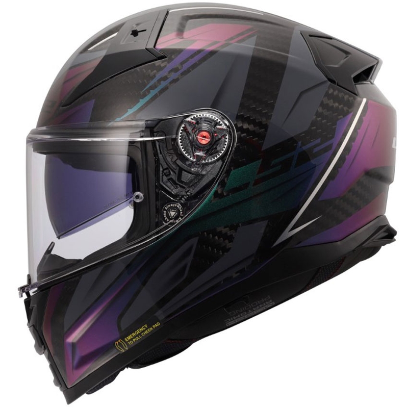 Täismaskiiver mootorrattale LS2 FF811 Vector II C Savage Chameleon must-lilla