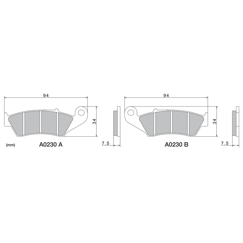 Piduriklotsid NISSIN poolmetallist segu 94x34x7,5 mm 2 tk