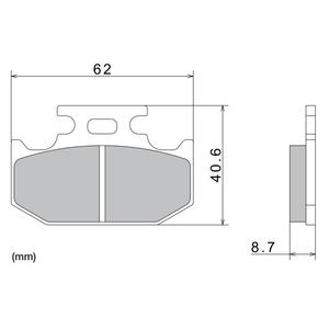 Piduriklotsid NISSIN poolmetallist segu 62x40,6x8,7 mm 2 tk