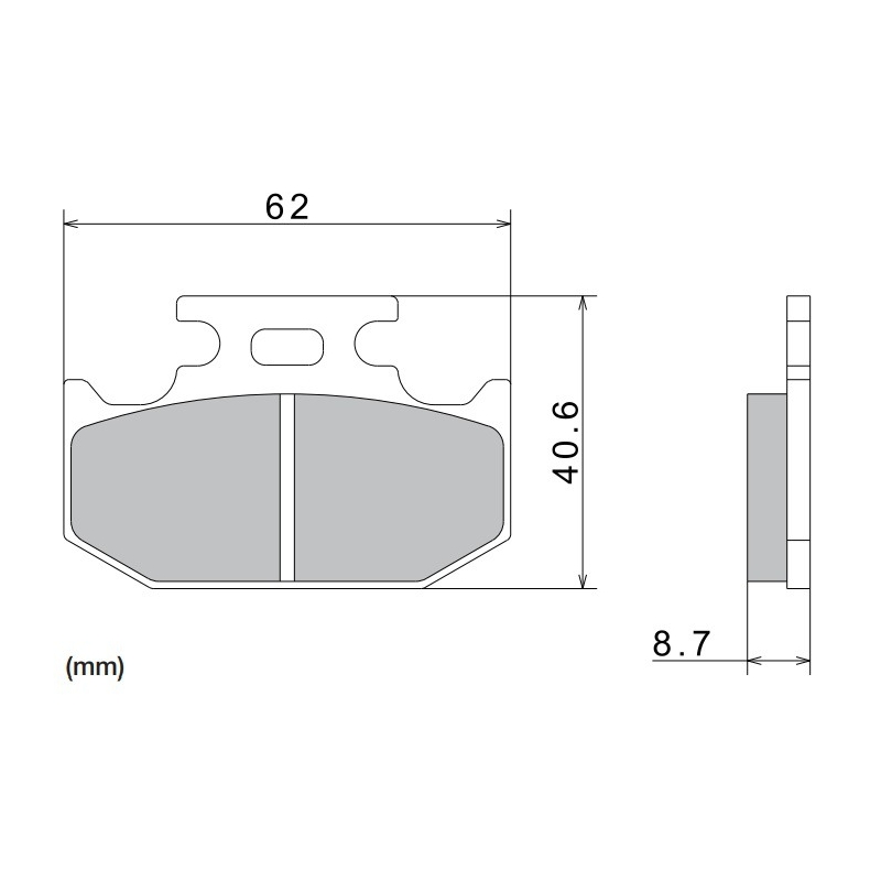 Piduriklotsid NISSIN poolmetallist segu 62x40,6x8,7 mm 2 tk