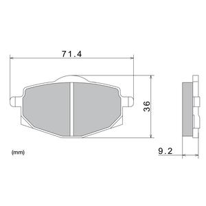 Piduriklotsid NISSIN poolmetallist segu 71,4x36x9,2 mm 2 tk