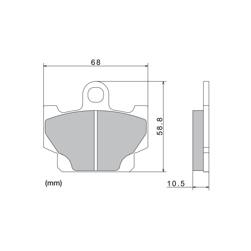 Piduriklotsid NISSIN poolmetallist segu 68x58,8x10,5 mm 2 tk