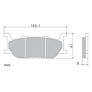 Piduriklotsid NISSIN poolmetallist segu 102.1x41x9 mm 2 tk