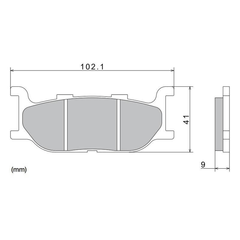Piduriklotsid NISSIN poolmetallist segu 102.1x41x9 mm 2 tk