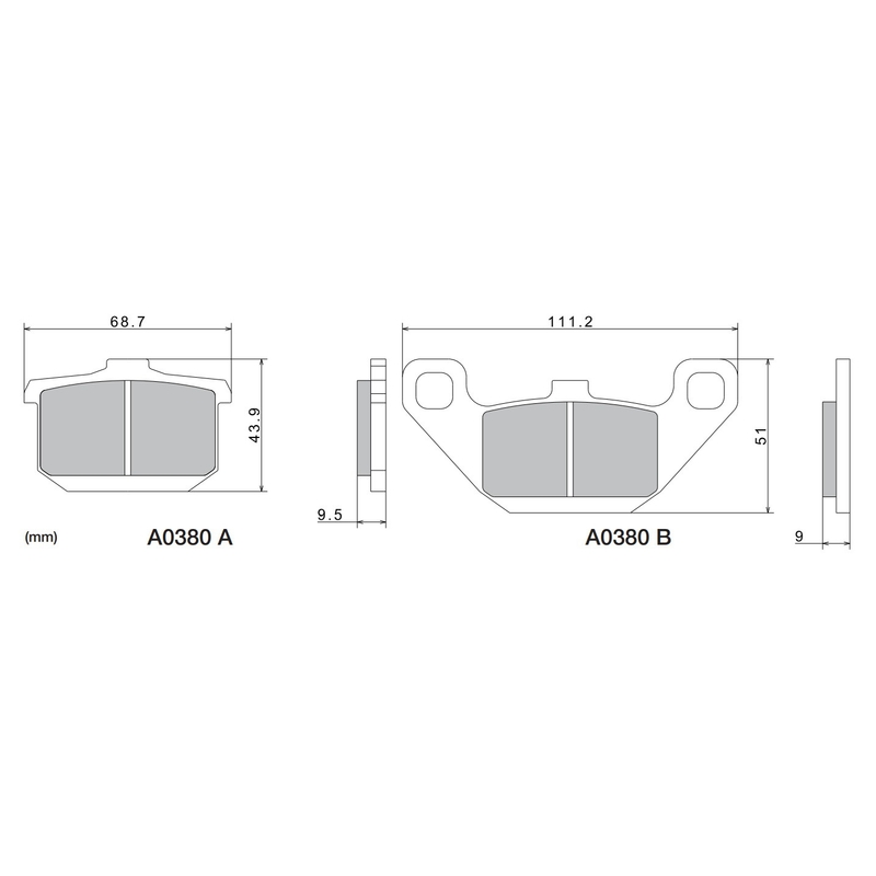 Piduriklotsid NISSIN poolmetallist ühend M501-391 2 tk.
