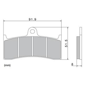Piduriklotsid NISSIN poolmetallist segu 91,9x51,5x8 mm 2 tk