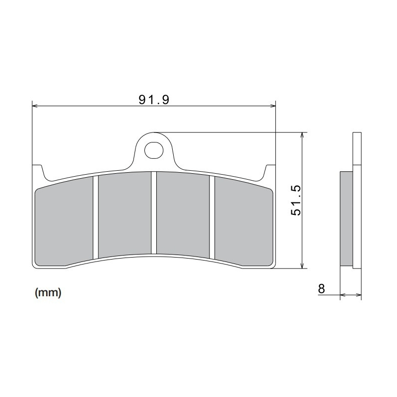 Piduriklotsid NISSIN poolmetallist segu 91,9x51,5x8 mm 2 tk