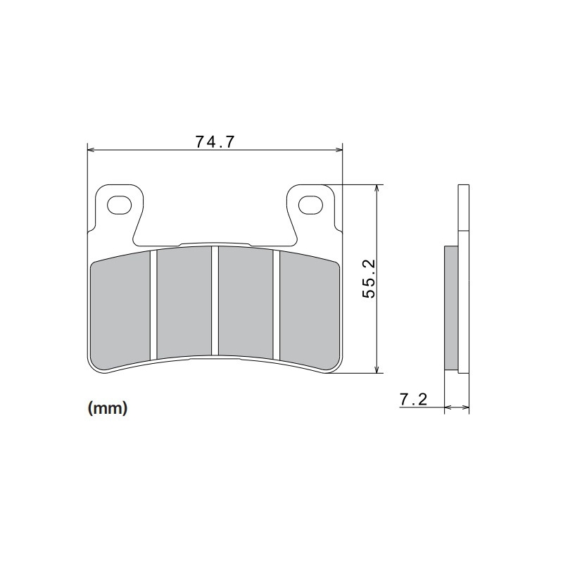 Piduriklotsid NISSIN poolmetallist segu 74,7x55,2x7,2 mm 2 tk