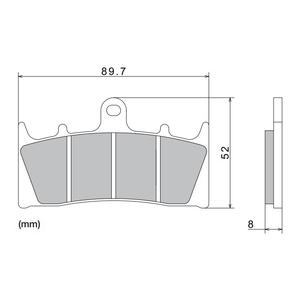 Piduriklotsid NISSIN poolmetallist segu 89,7x52x8 mm 2 tk