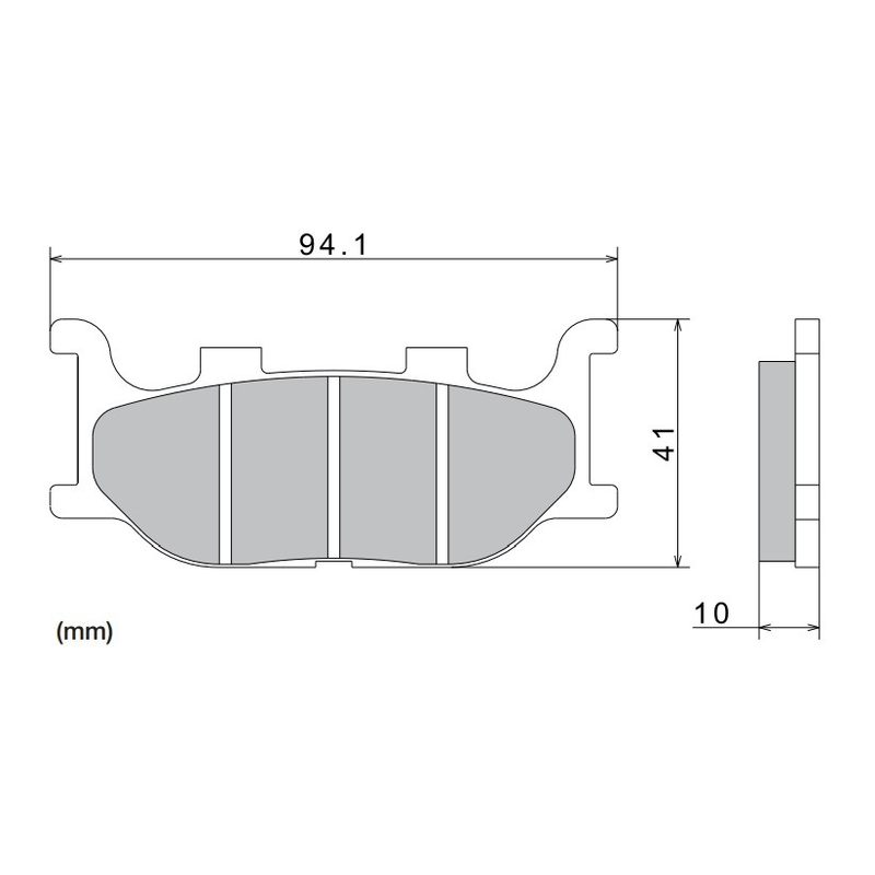 Piduriklotsid NISSIN poolmetallist segu 94,1x41x10 mm 2 tk