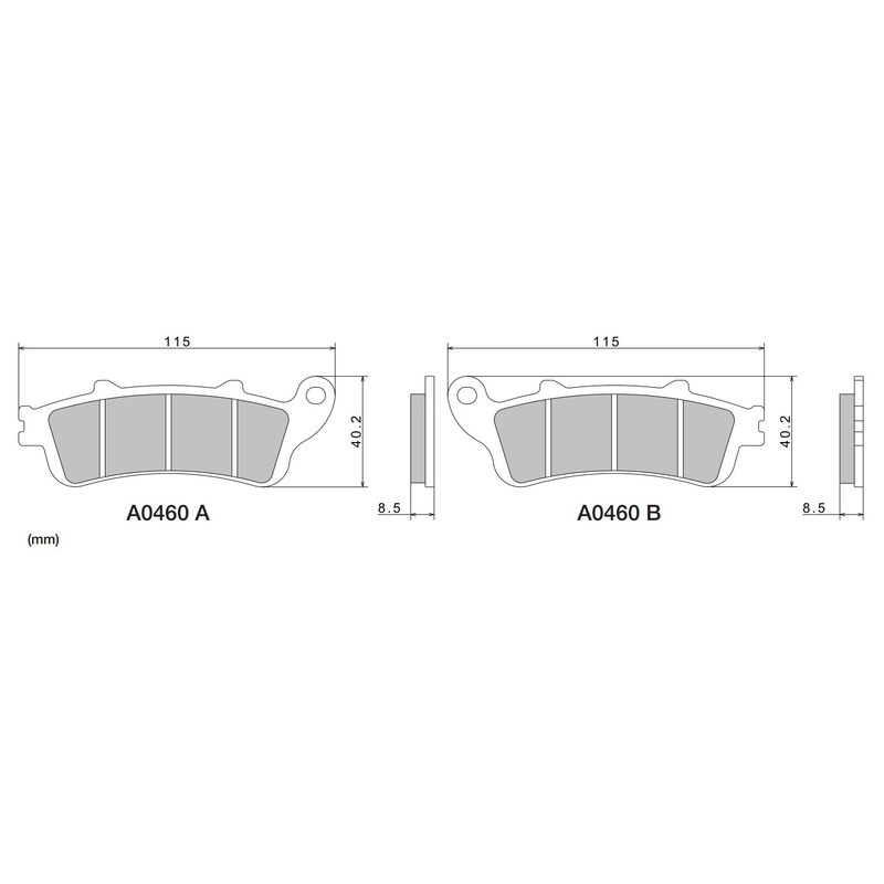 Piduriklotsid NISSIN poolmetallist segu 115x40.2x8.5 mm 2 tk