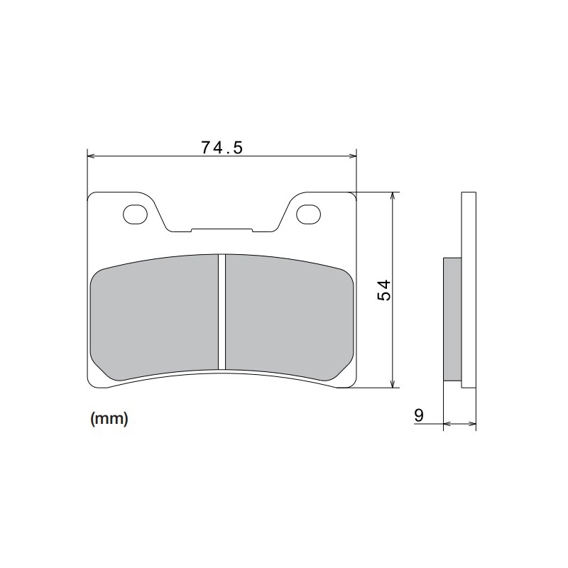 Piduriklotsid NISSIN poolmetallist segu 74,5x54x9 mm 2 tk