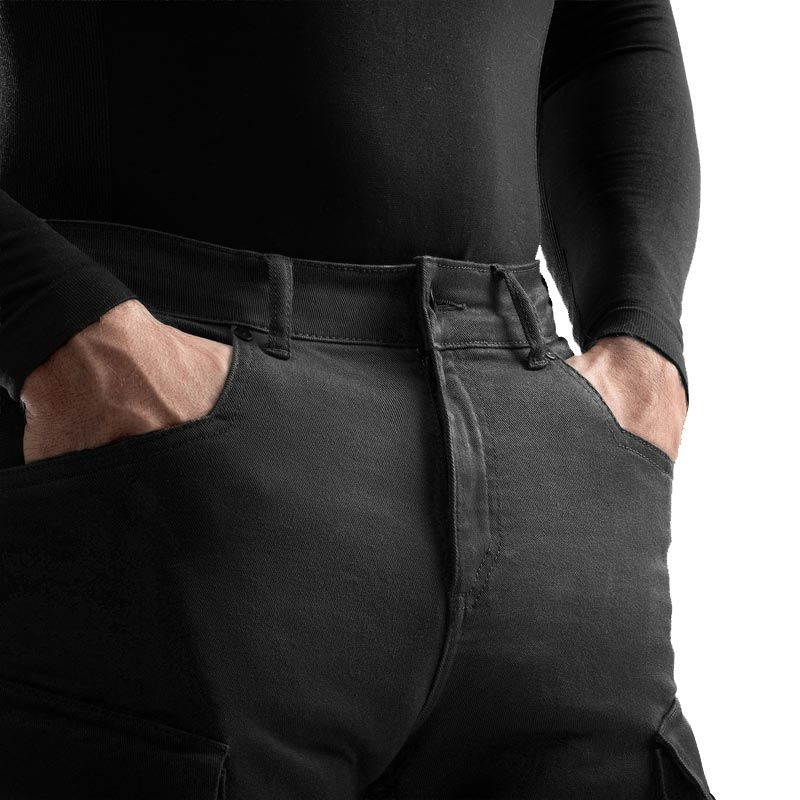 Rebelhorn Faster lühikesed mootorratta teksad mustad