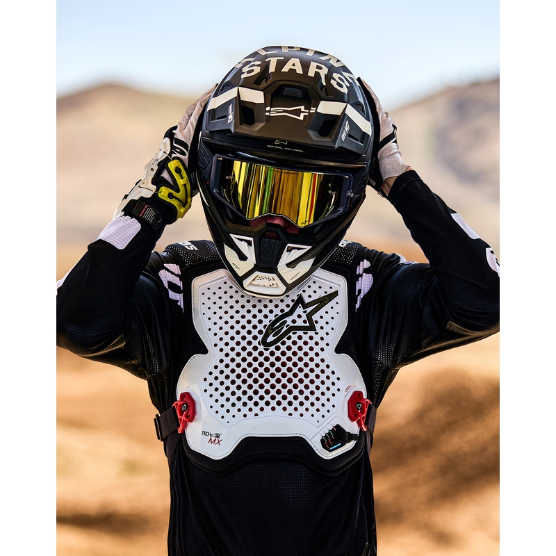 Alpinestars TECH-AIR®MX PLASMA süsteemiga turvapadjavest valge-must-punane
