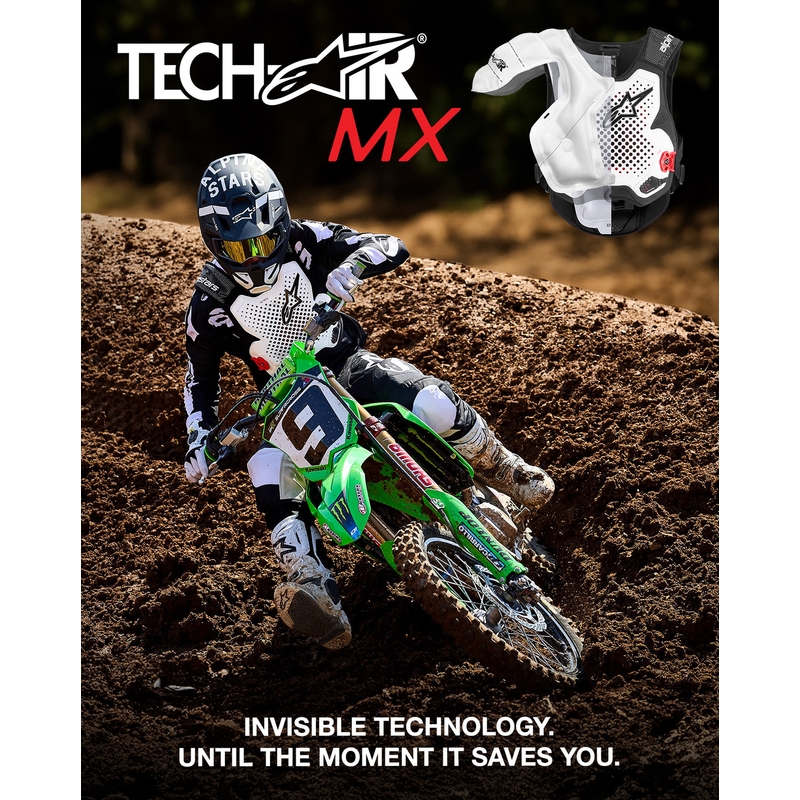 Alpinestars TECH-AIR®MX PLASMA süsteemiga turvapadjavest valge-must-punane