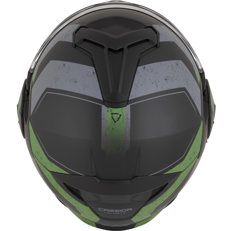 Cassida MultiFlip Korp ülespööratav mootorrattakiiver matt must-roheline-hall