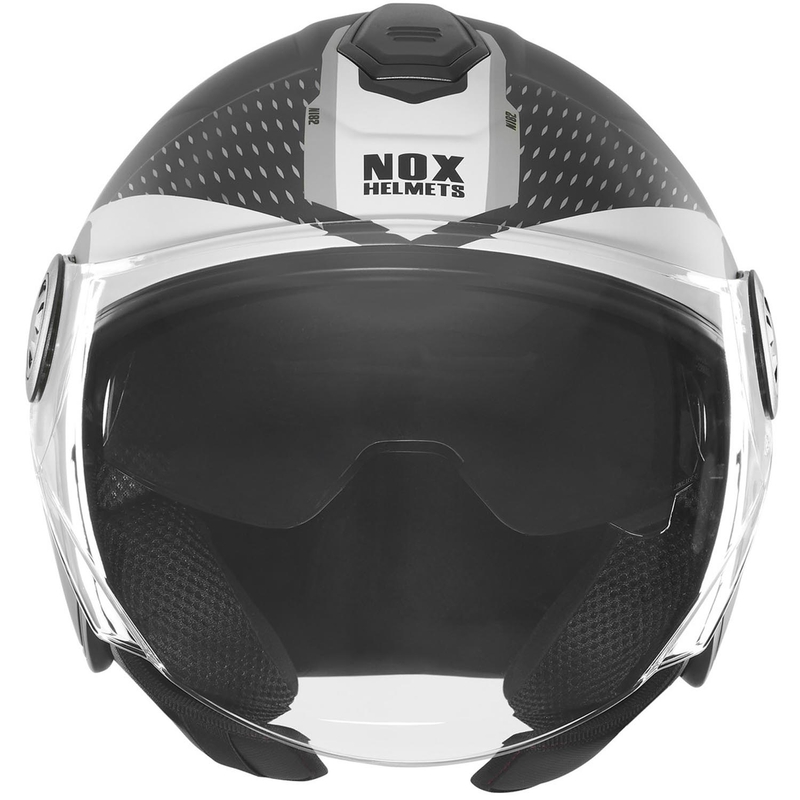 Avatud mootorrattakiiver NOX N182 Ümmargune matt must-hõbedane