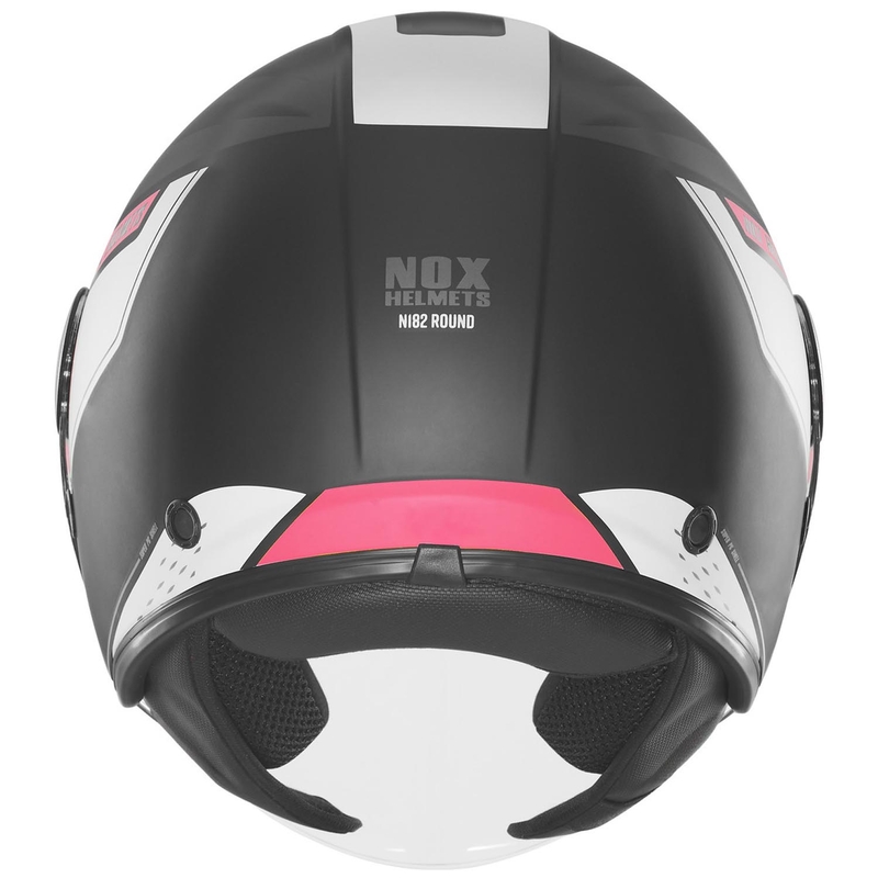 Avatud mootorrattakiiver NOX N182 Ümmargune matt must-roosa