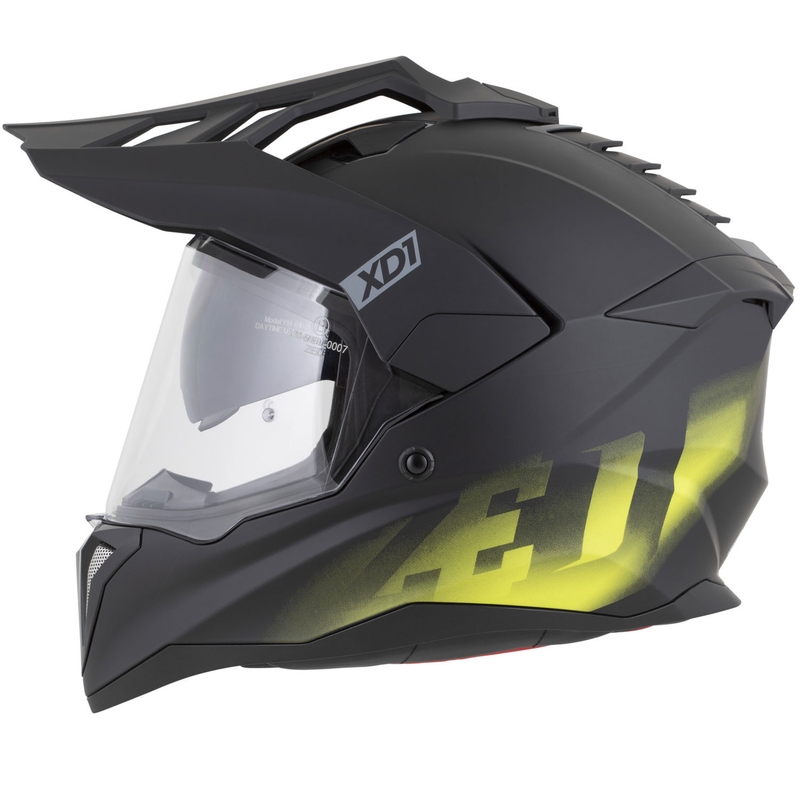 Enduro mootorratta kiiver ZED XD1 matt must-fluorestseeriv kollane