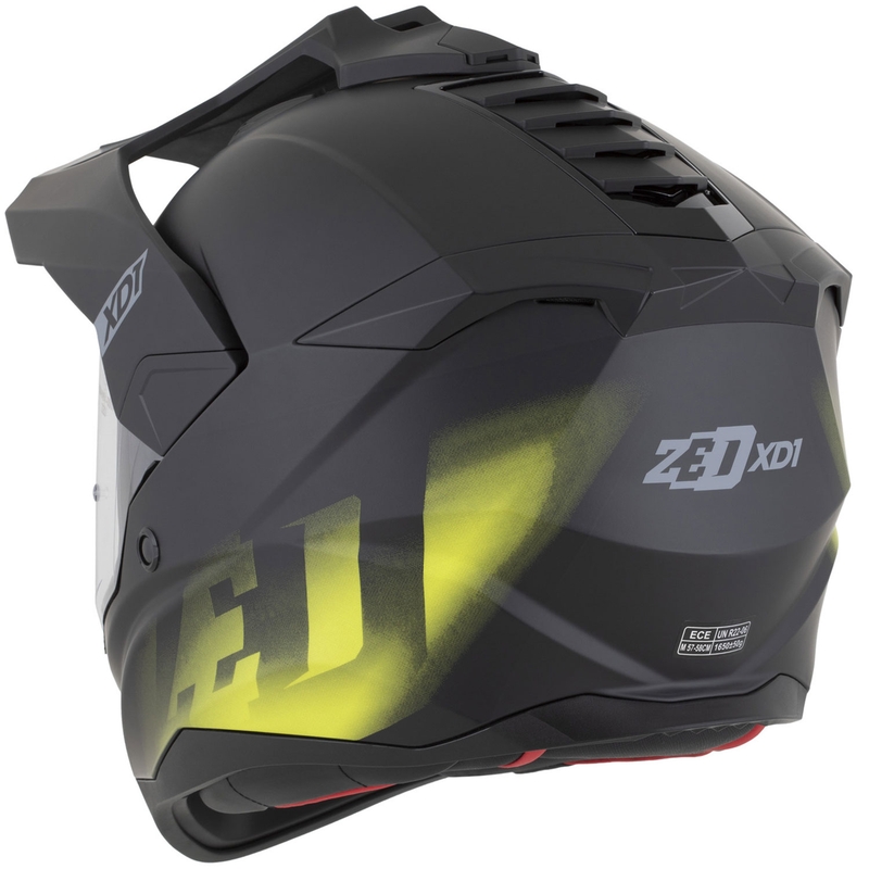 Enduro mootorratta kiiver ZED XD1 matt must-fluorestseeriv kollane
