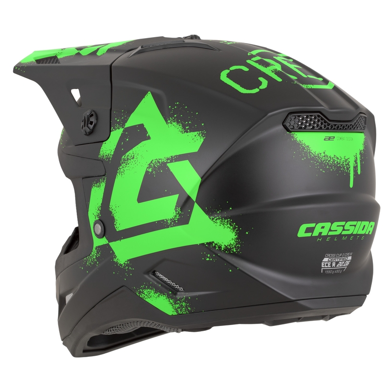 Cassida Cross Cup 2 Crew motokrossikiiver matt must-roheline