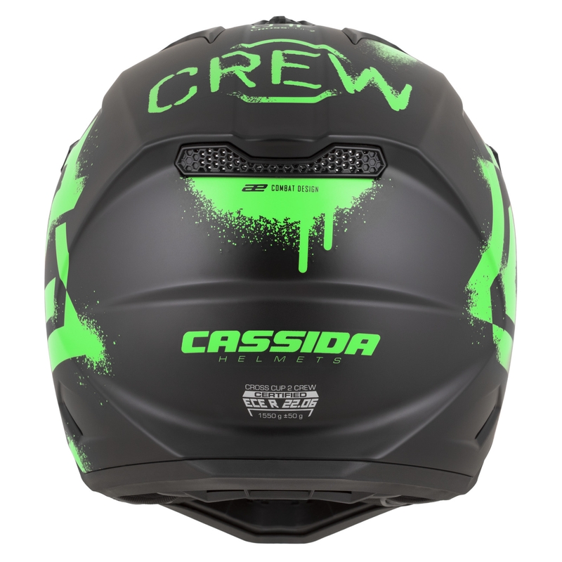 Cassida Cross Cup 2 Crew motokrossikiiver matt must-roheline