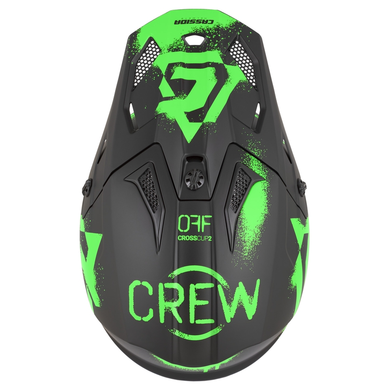 Cassida Cross Cup 2 Crew motokrossikiiver matt must-roheline