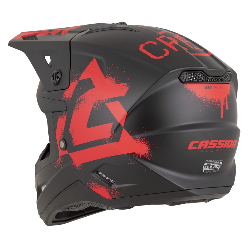 Cassida Cross Cup 2 Crew motokrossi kiiver matt must-punane