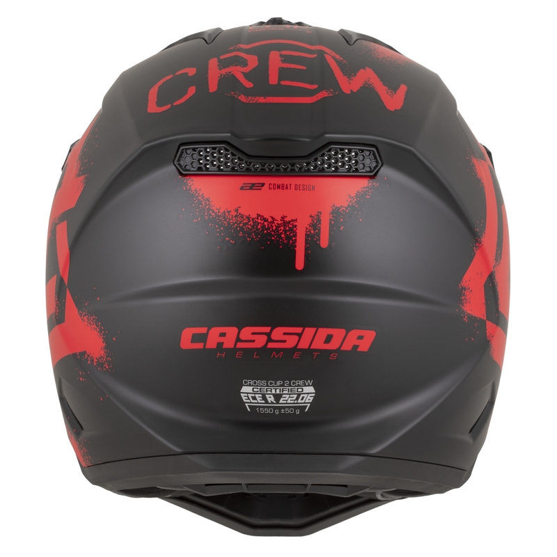 Cassida Cross Cup 2 Crew motokrossi kiiver matt must-punane