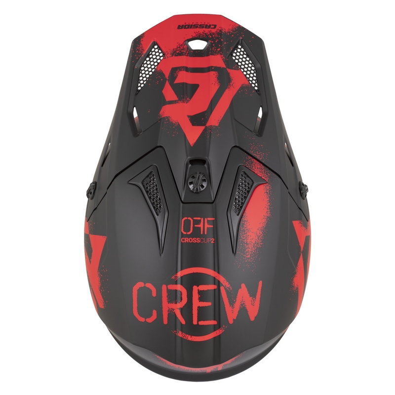 Cassida Cross Cup 2 Crew motokrossi kiiver matt must-punane