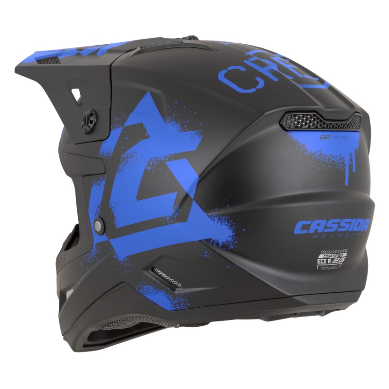 Cassida Cross Cup 2 Crew mootorratta motokrossi kiiver matt must-sinine