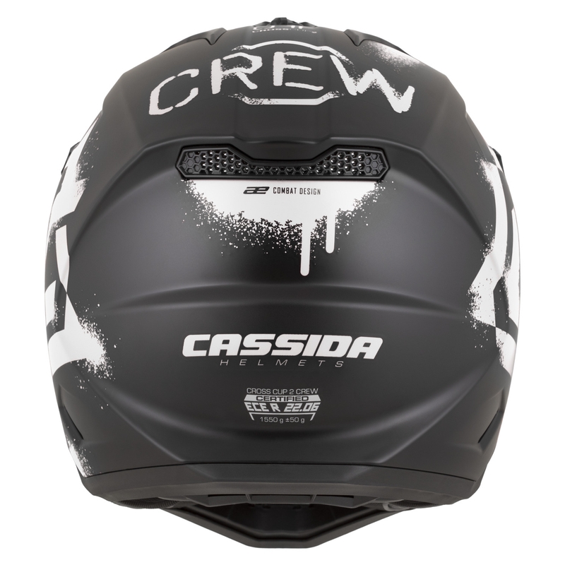 Cassida Cross Cup 2 Crew mootorratta motokrossi kiiver matt must-valge