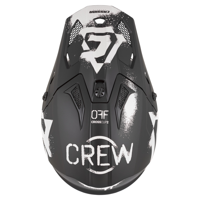 Cassida Cross Cup 2 Crew mootorratta motokrossi kiiver matt must-valge