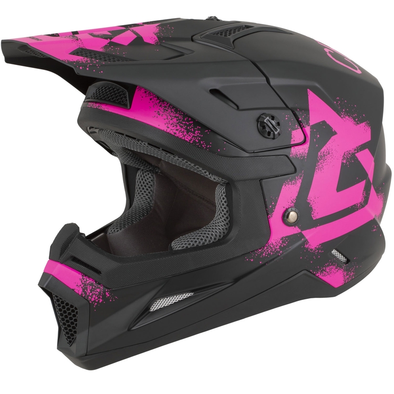 Laste motokrossikiiver Cassida Cross Cup 2 Crew Junior matt must-fluoroosa