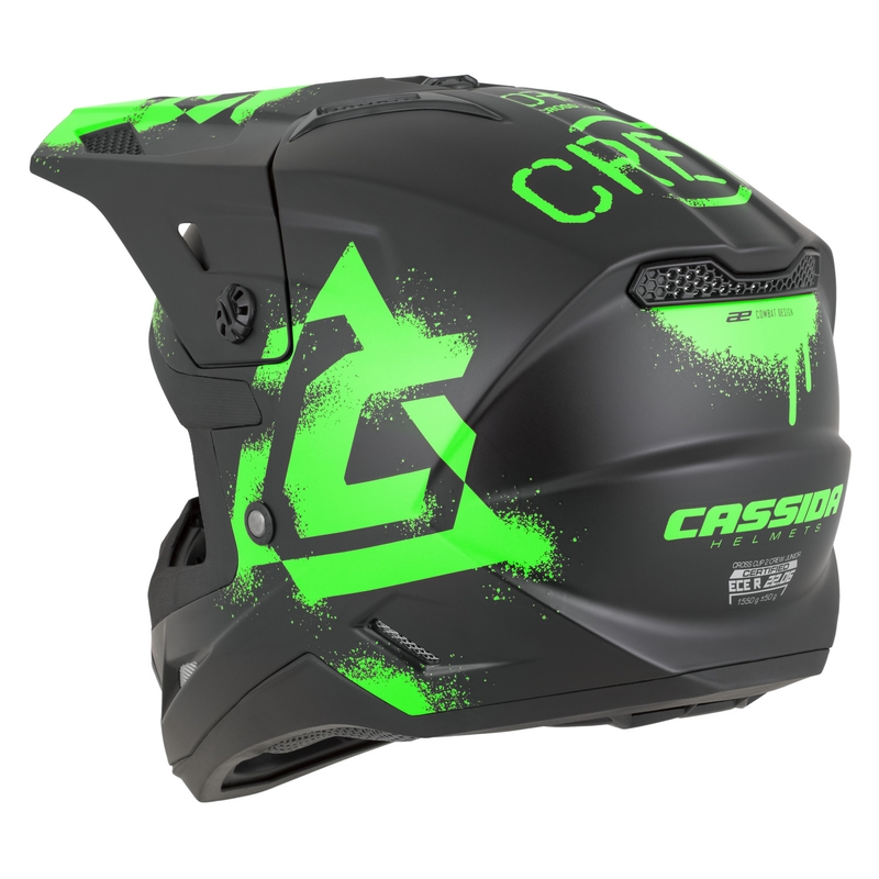 Laste motokrossikiiver Cassida Cross Cup 2 Crew Junior matt must-fluorroheline