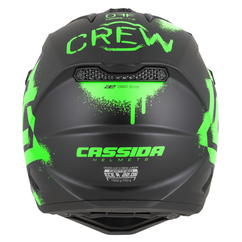 Laste motokrossikiiver Cassida Cross Cup 2 Crew Junior matt must-fluorroheline