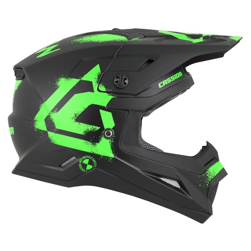 Laste motokrossikiiver Cassida Cross Cup 2 Crew Junior matt must-fluorroheline