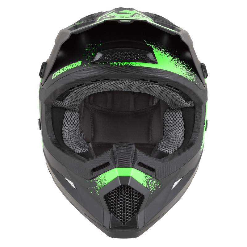 Laste motokrossikiiver Cassida Cross Cup 2 Crew Junior matt must-fluorroheline