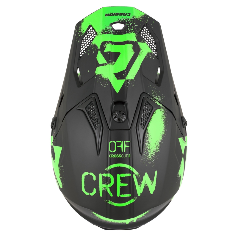Laste motokrossikiiver Cassida Cross Cup 2 Crew Junior matt must-fluorroheline