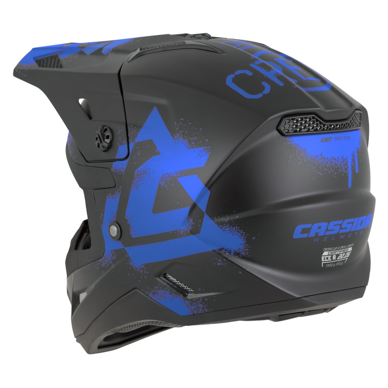 Laste motokrossikiiver Cassida Cross Cup 2 Crew Junior matt must-sinine