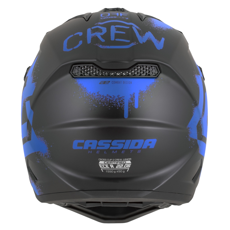Laste motokrossikiiver Cassida Cross Cup 2 Crew Junior matt must-sinine