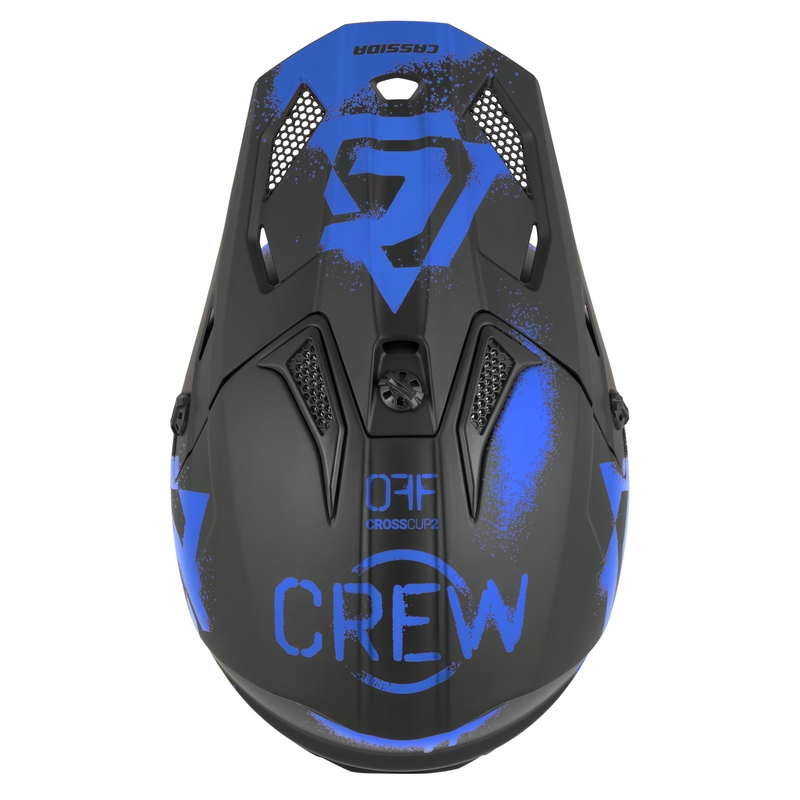 Laste motokrossikiiver Cassida Cross Cup 2 Crew Junior matt must-sinine