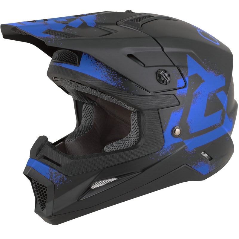 Laste motokrossikiiver Cassida Cross Cup 2 Crew Junior matt must-sinine