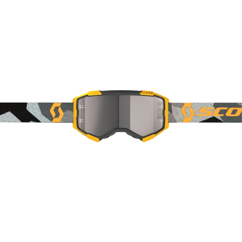SCOTT Fury CH camo hallikaskollased motokrossiprillid hõbedase peegelpleksiklaasiga