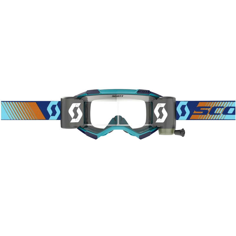 SCOTT Fury WFS motokrossiprillid sini-oranžid läbipaistva pleksiklaasiga