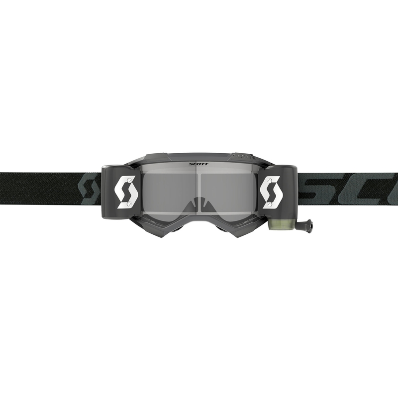 SCOTT Fury WFS motokrossiprillid mustad läbipaistva pleksiklaasiga